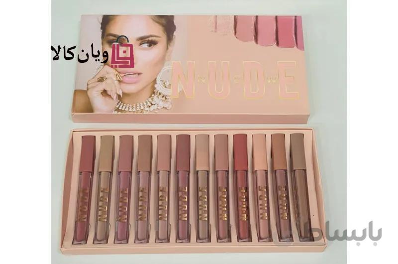رژلب مایع نود هدی بیوتی پک 12 تایی مدل مربعی