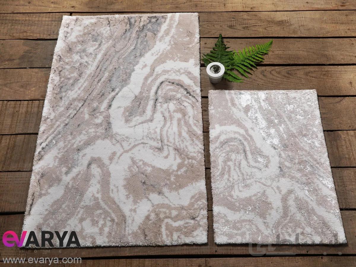 پادری پنبه ای ست دوتایی برند HCW طرح Marble Bej