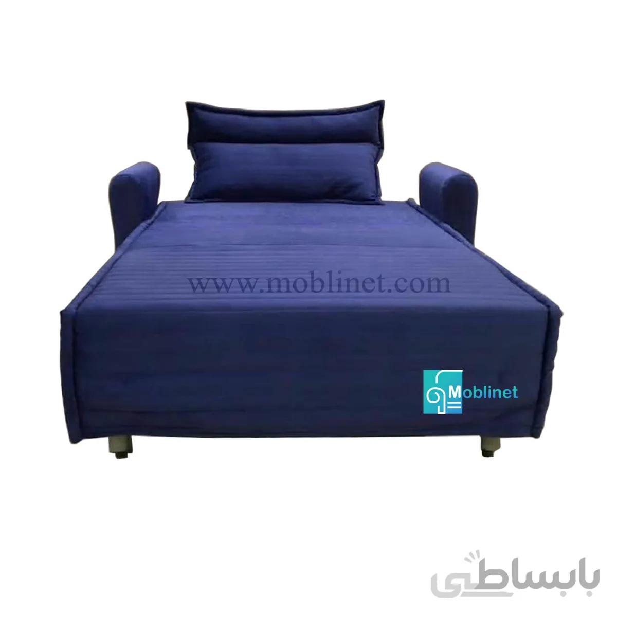 مبل تخت شو یک نفره کاپری عرض 100 سانت دسته متکایی