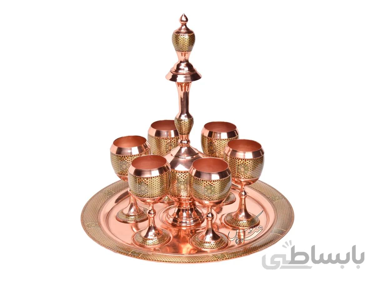 سرویس شربت خوری مس و خاتم