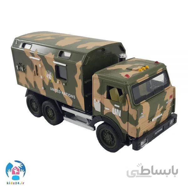 ماشین فلزی کامیون ارتشی (عقبکش موزیکال)