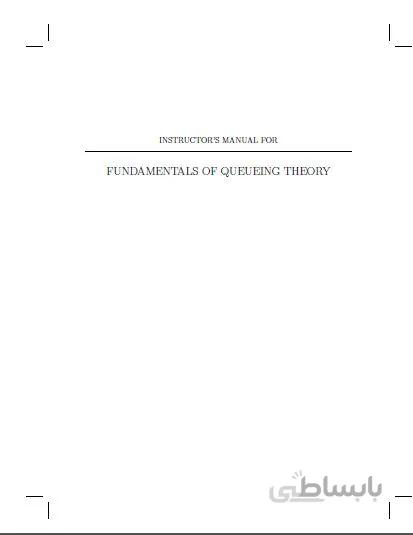 دانلود کتاب Solutions Manual to accompany Fundamentals of Queueing Theory 4th edition