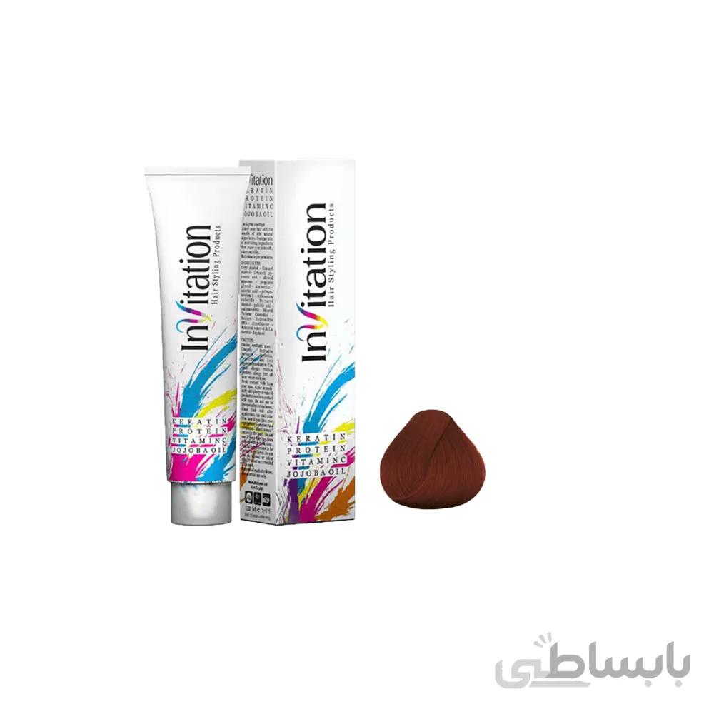 رنگ مو اینویتیشن شماره 5.4 حجم 120 میلی لیتر رنگ قهوه ای مسی روشن