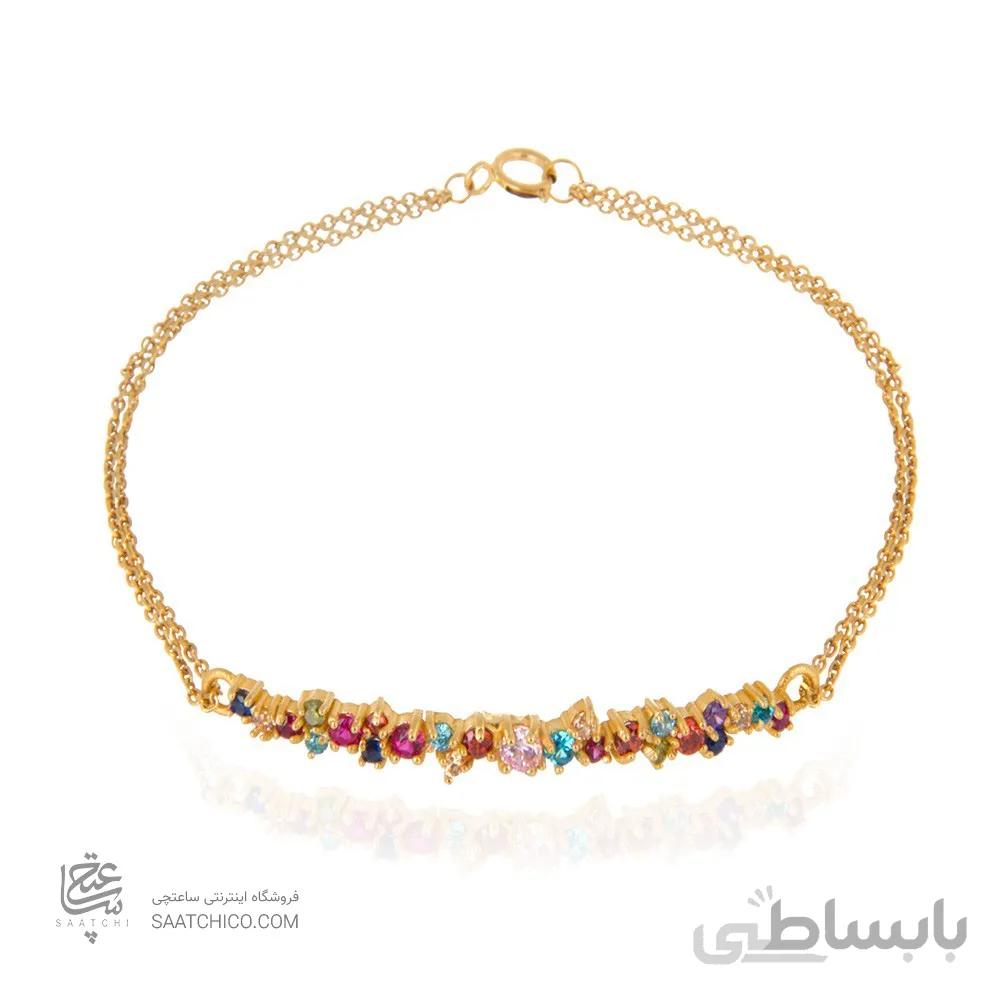 دستبند طلا زنانه طرح مولتی کالر کد CB324