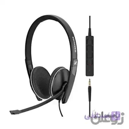 Sennheiser SC 165 USB (508317) - هدست دو طرفه (دو گوشه) برای متخصصان مشاغل | با صدای استریو HD ، میکروفون بدون سر و صدا ، اتصال USB (سیاه)