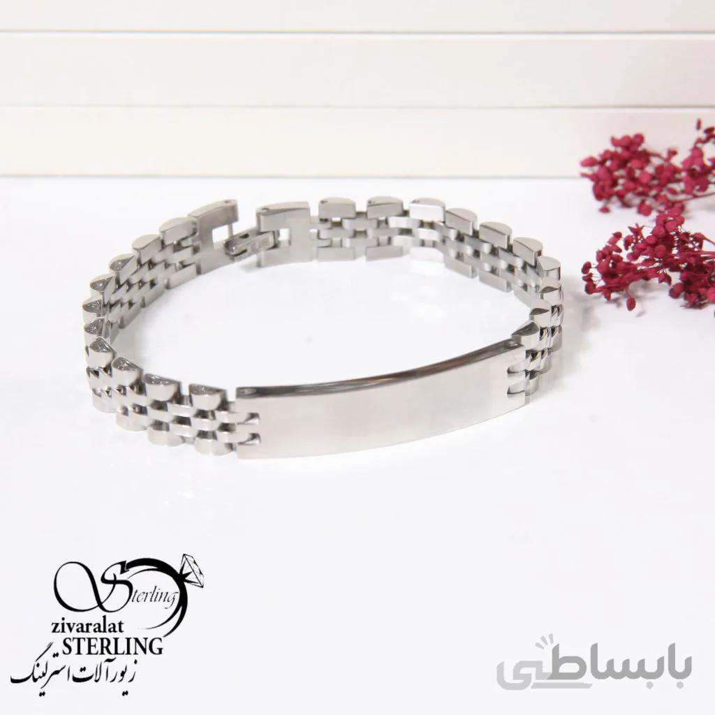 دستبند رولکس پلاک دار مردانه کد 5044