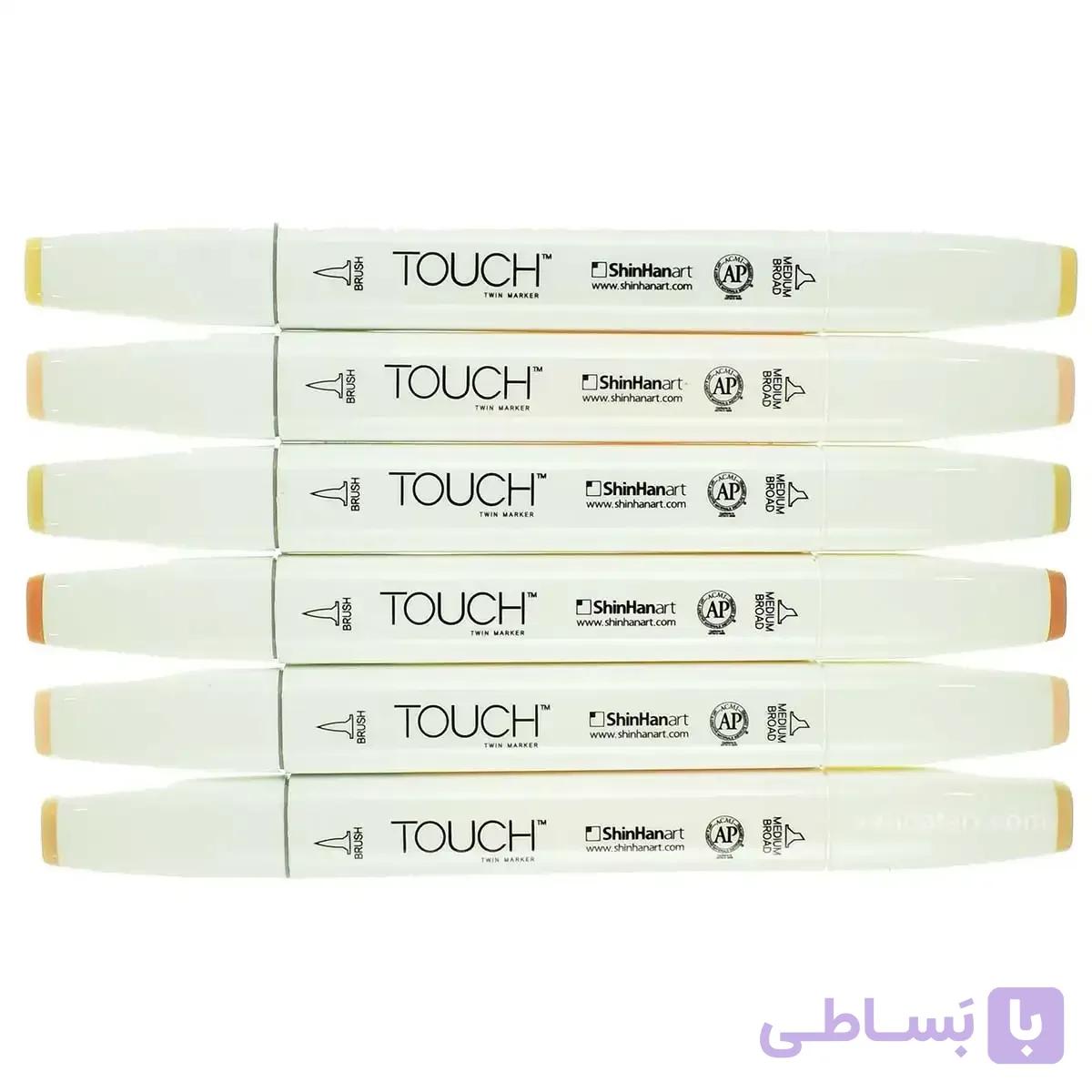 ماژیک تاچ  مجموعه 6 عددی رنگ پوست مدل BRUSH TWIN M
