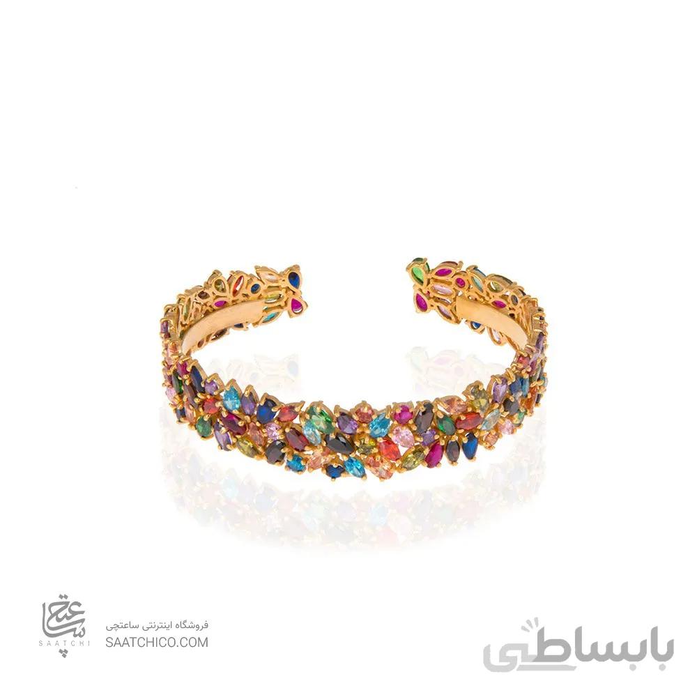 دستبند طلا زنانه طرح مولتی کالر کد CB308