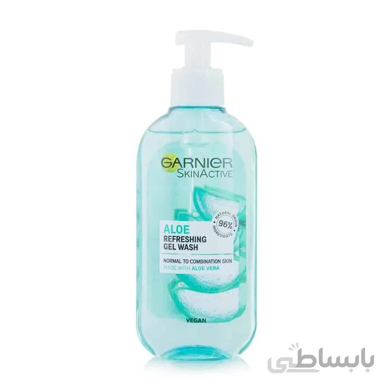 ژل شستشوی صورت گارنیر مدل Aloe gel wash حجم 200 میلی لیتر ا GARNIER ALOE REFRESHING GEL WASH 200ML