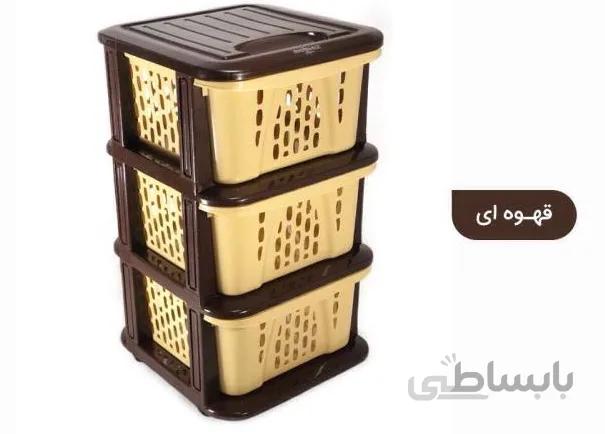 سبد دراور 3 طبقه P3 ممتاز نقره ای