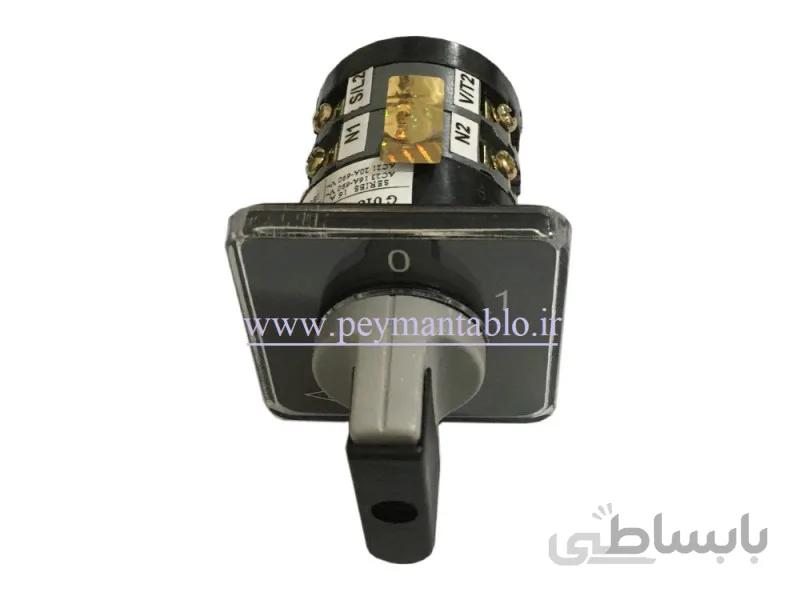 کلید سلکتور (گردان) سه فاز و نول (چهار پل)، یکطرفه ، 12 آمپر ، TRS