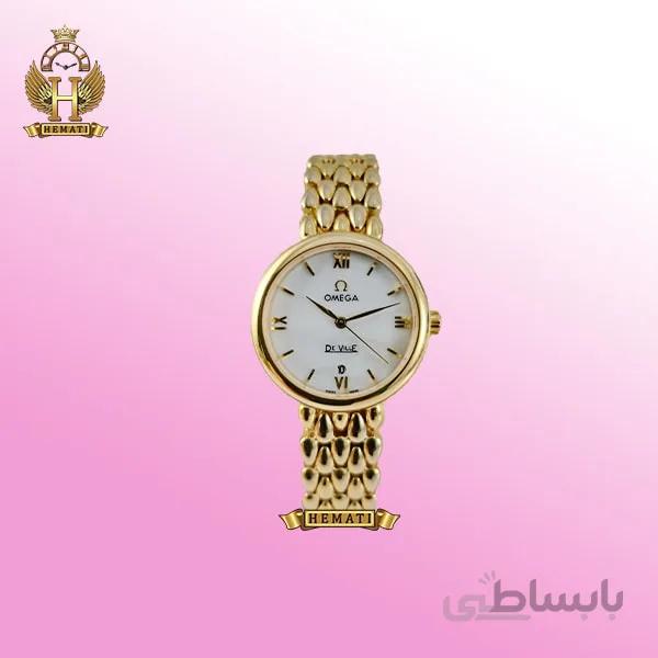 ساعت مچی زنانه امگا دویل OMEGA DE VILLE طلایی (دورقاب ساده)