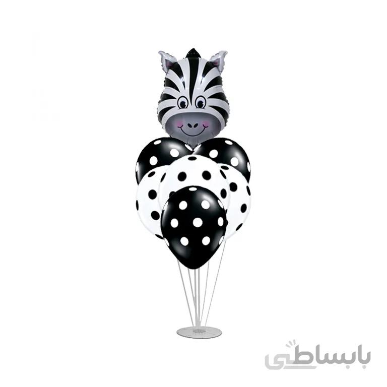 استند بادکنک 7 شاخه طرح گورخر مدل STA289