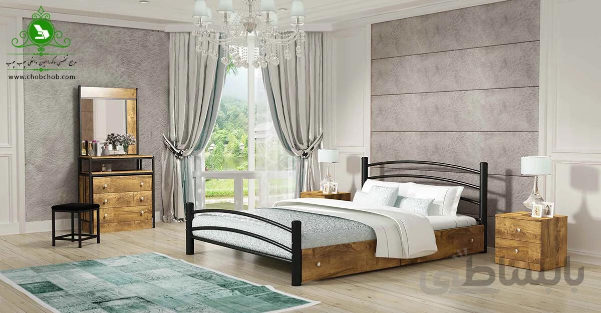 تخت خواب دونفره مدل نیکا