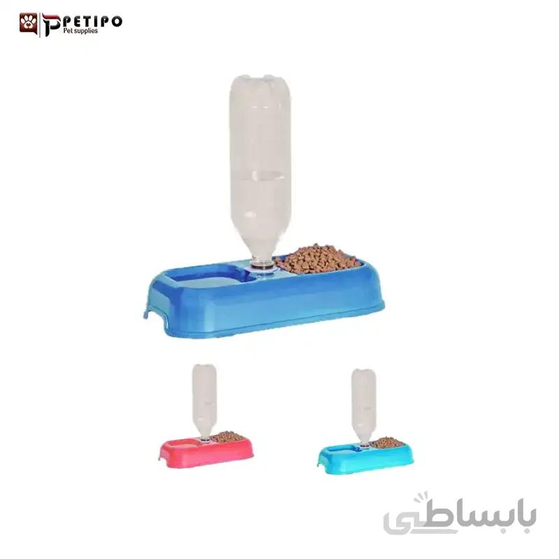 ظرف دوقلو مخزن دار شیلا سایز ۱ مناسب سگ و گربه
