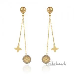 گوشواره طلا طرح لویی ویتون کد CE357