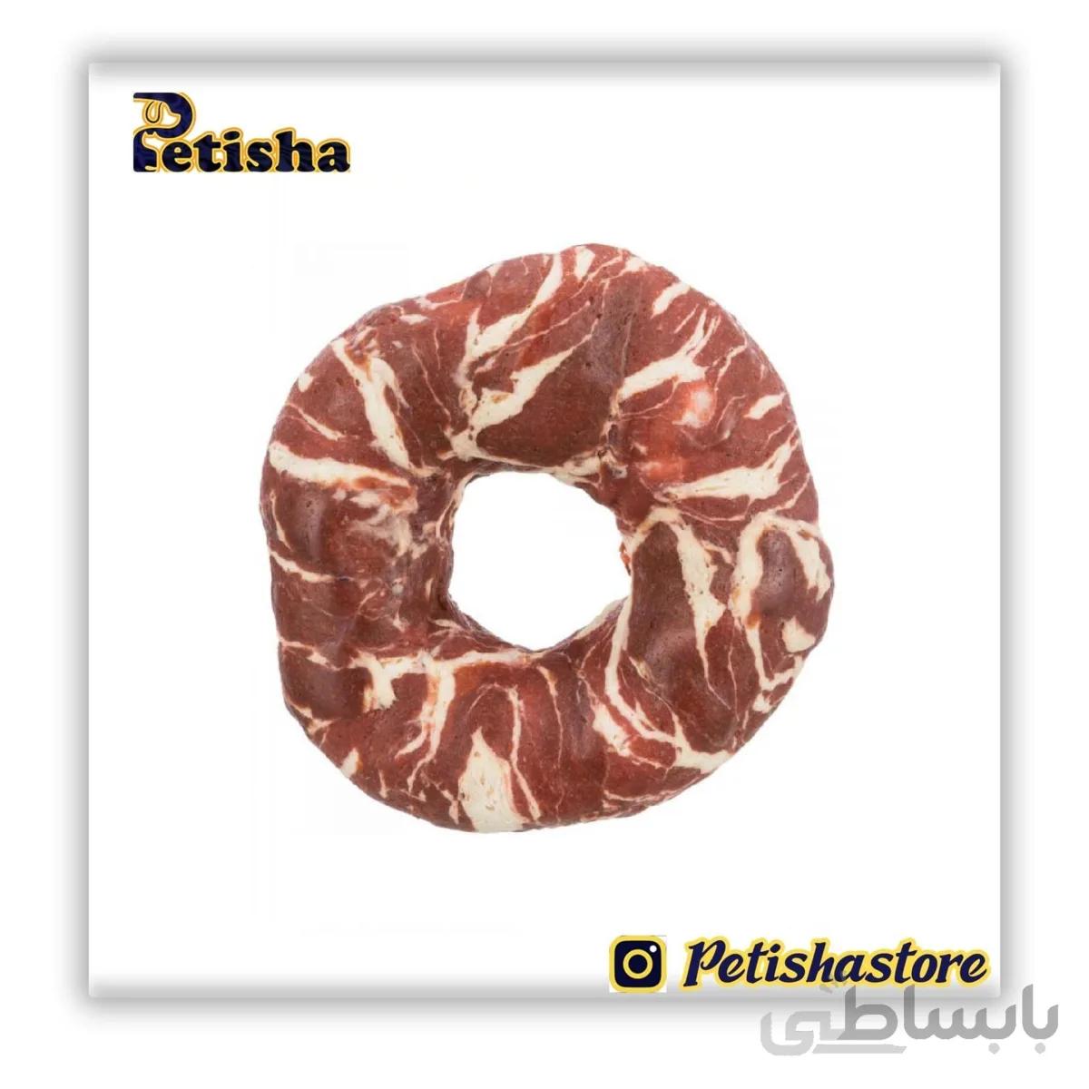 تشویقی سگ تریکسی مدل Marbled beef chewing ring وزن 110 گرم