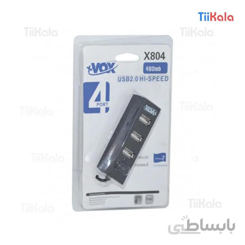 هاب 4 پورت USB2.0 اکس وکس مدل x-804