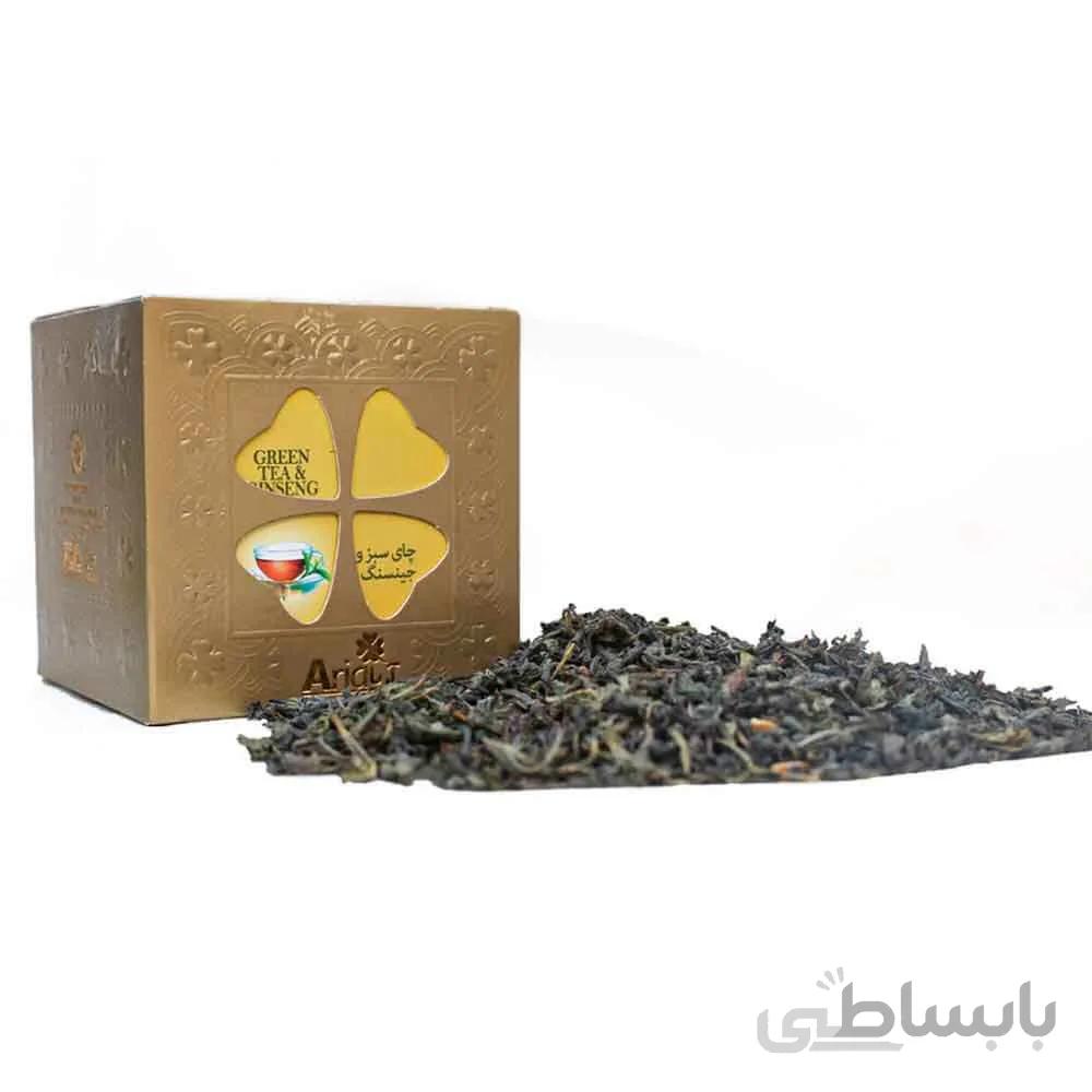 دمنوش چای سبز و جنسینگ بسته 100 گرمی