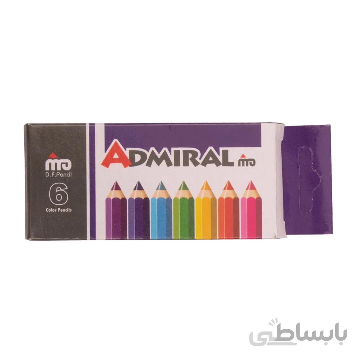 مداد رنگی 6 رنگ آدمیرال مدل MDF