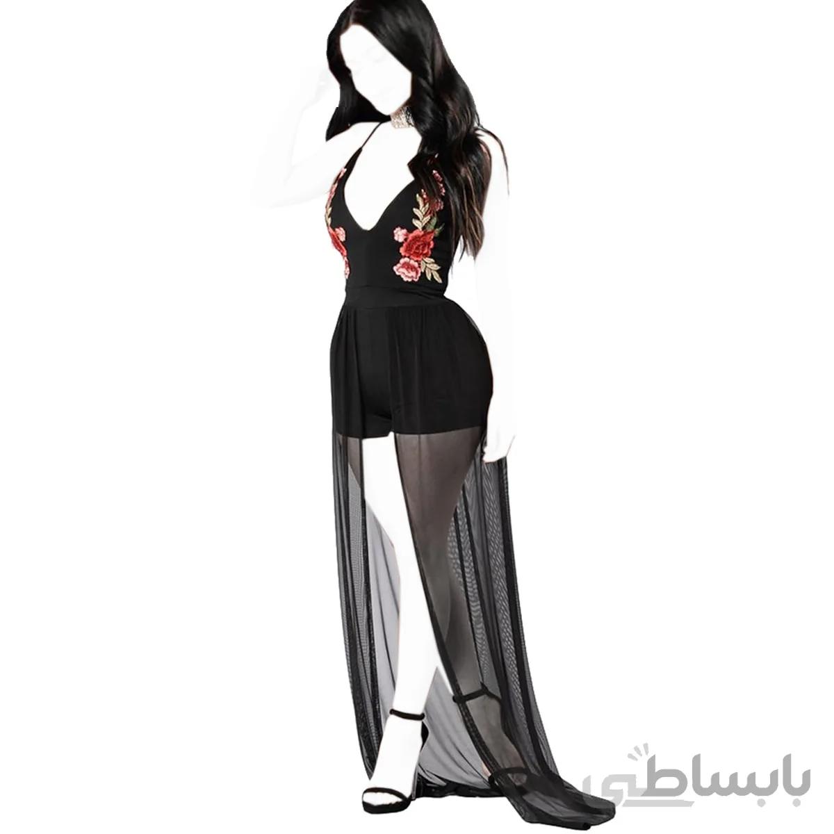 سرهمی فانتزی پیراهنی یکسره تور و گل