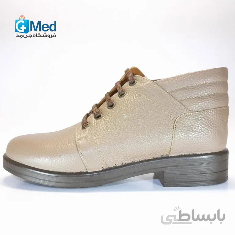 نیم بوت چرم طبی زنانه جی اف اس کد ۴۰۶ رنگ ویزون