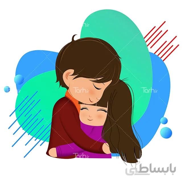 تصویرسازی دختر و پسر عاشق