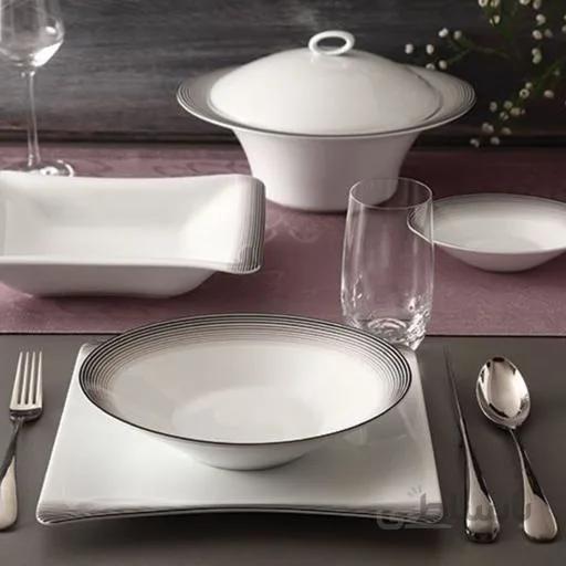 سرویس چینی زرین 6 نفره غذاخوری کایزر (30 پارچه) ا Zarin Iran Vinci-Elise Kaiser 30 Pieces Porcelain Dinnerware Set