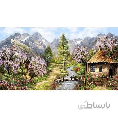 نخ و نقشه تابلو فرش طبیعت کد 101
