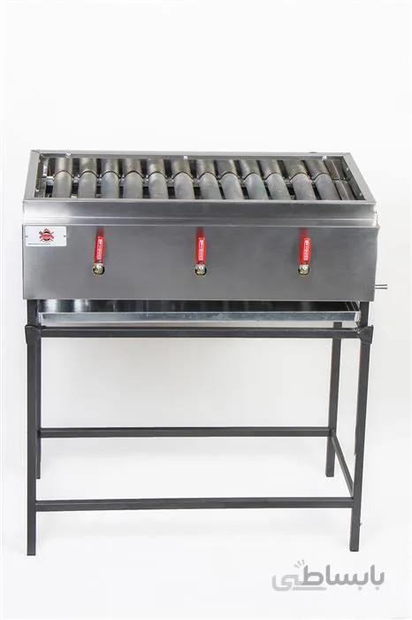 کباب پز استیل حسینی مدل مهیا ا ابعاد : 40 × 80 سانتی متر