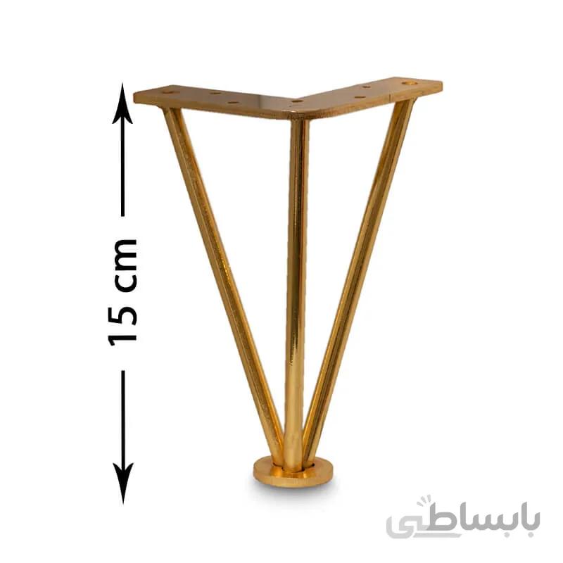 پایه مبل مفتولی طلایی ۱۵ سانت