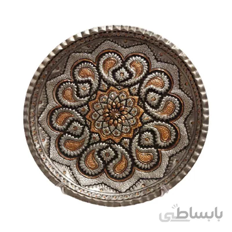 سینی تمام قلم زنی شده با دست کار استاد متولیان برند آقاجانی