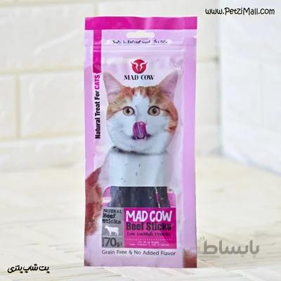 تشویقی مدادی گربه مدکاو گوشت Beef Sticks مناسب کلیه نژادها ۷۰ گرم کد ۴۴۵