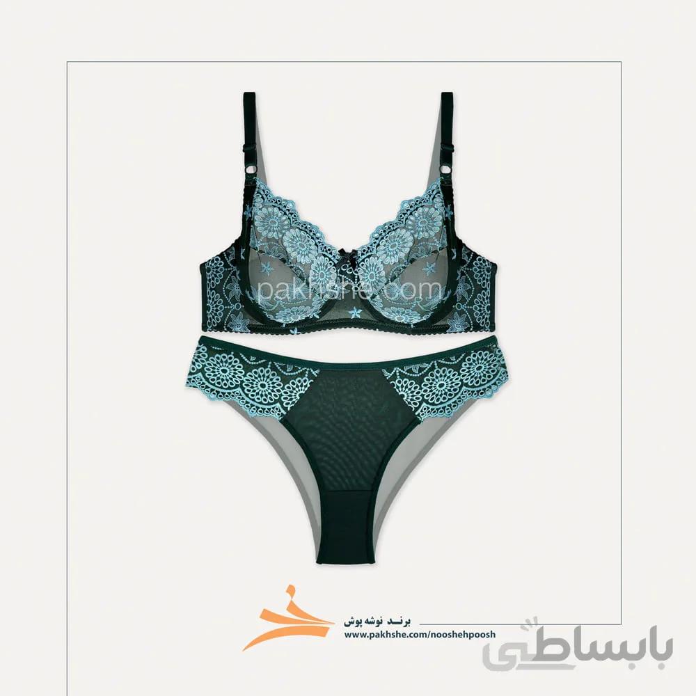 ست سایز بزرگ سبز لجنی تورگاز فنردار برند نوشه پوش کد 49109