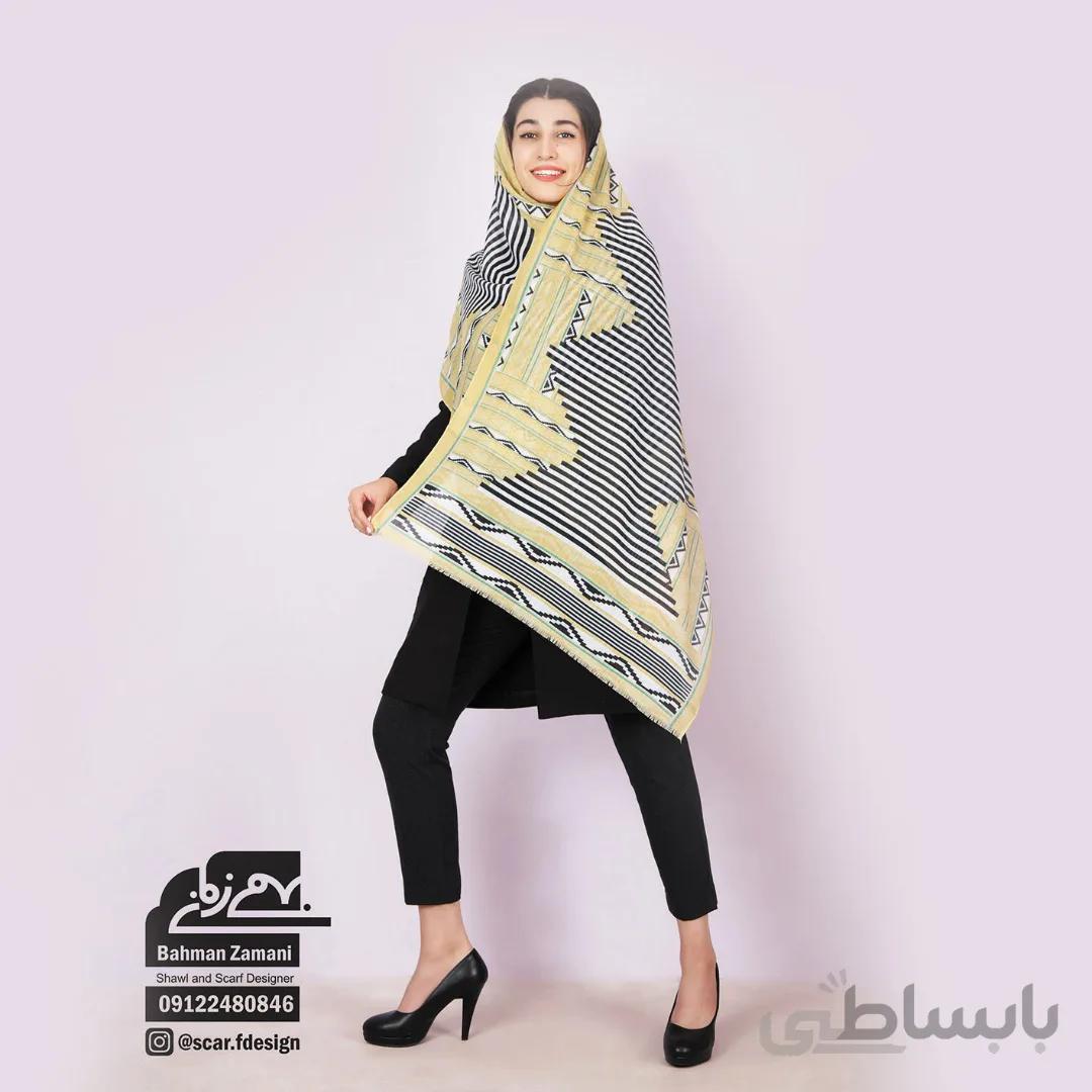 شال با طرح سیم و زر برند بهمن زمانی