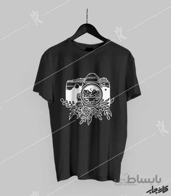 تیشرت مشکی دوربین عکاسی