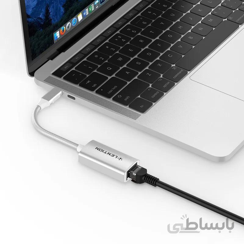 مبدلLENTION USB-C TO RJ45 مدل CU604