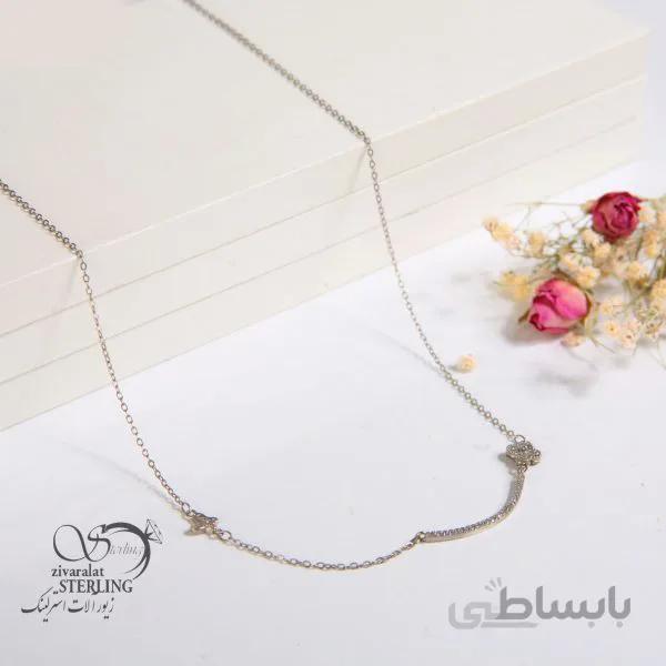 گردنبند نقره زنانه طرح رز