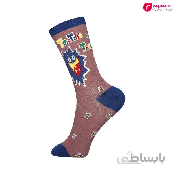 جوراب زنانه ساق بلند MOXIAO طرح استیکر کد R215270