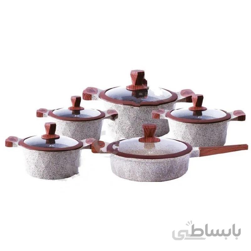 سرویس قابلمه گرانیتی 10پارچه زیوZio مدل Z 7660طرح الماس Diamond