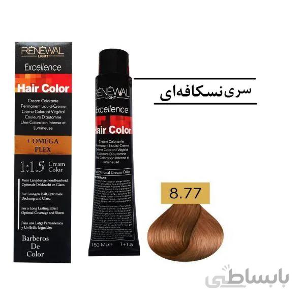 رنگ مو رنوال ش 8.77 بلوند نسکافه ای روشن