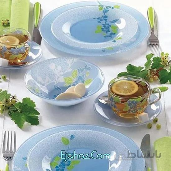 سرویس سودو 25 پارچه لومینارک فرانسه مدل جاپنیز آبی لومینارک(Luminarc)
