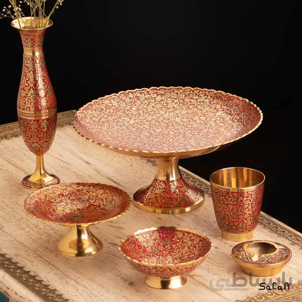 ست پذیرایی برنجی میناکاری کد 164