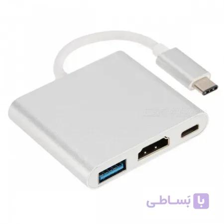 تبدیل Type-C به HDMI و USB3.0 و Type-C