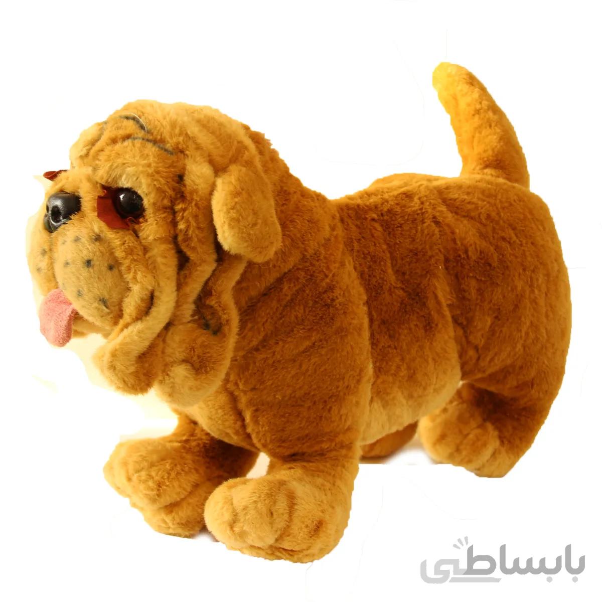 عروسک سگ بولداگ طبیعی رنگ(روشن) طول 35 سانتیمتر
