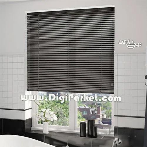 پرده کرکره فلزی دودی ساده ۲۵ میلیمتری P9199
