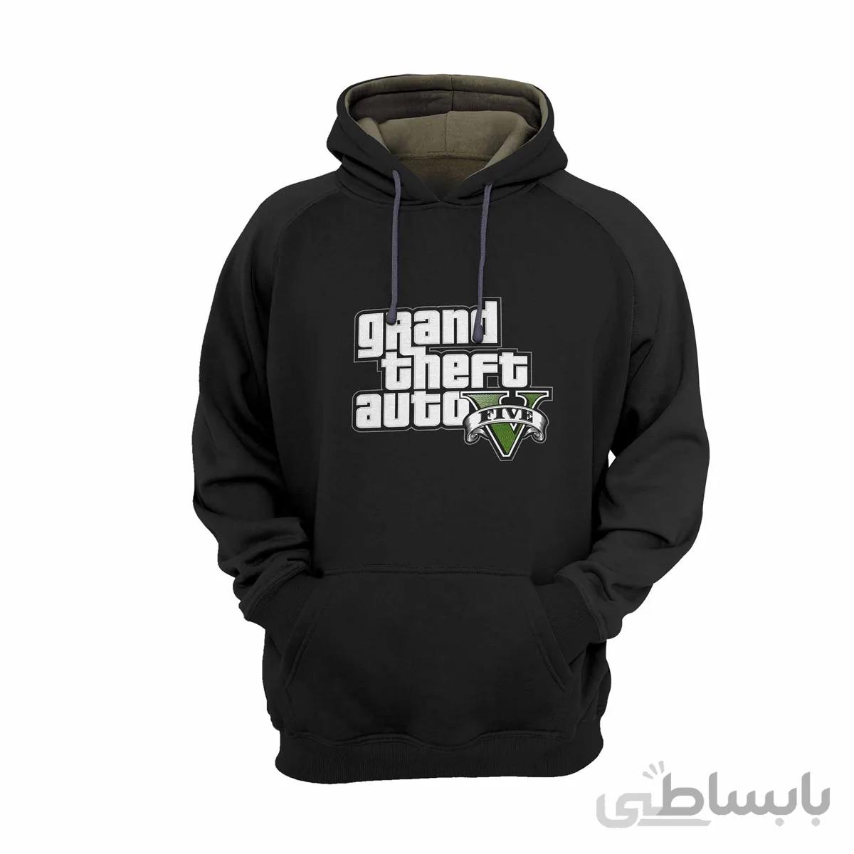 هودی مشکی طرح بازی جی تی ای وی GTA V