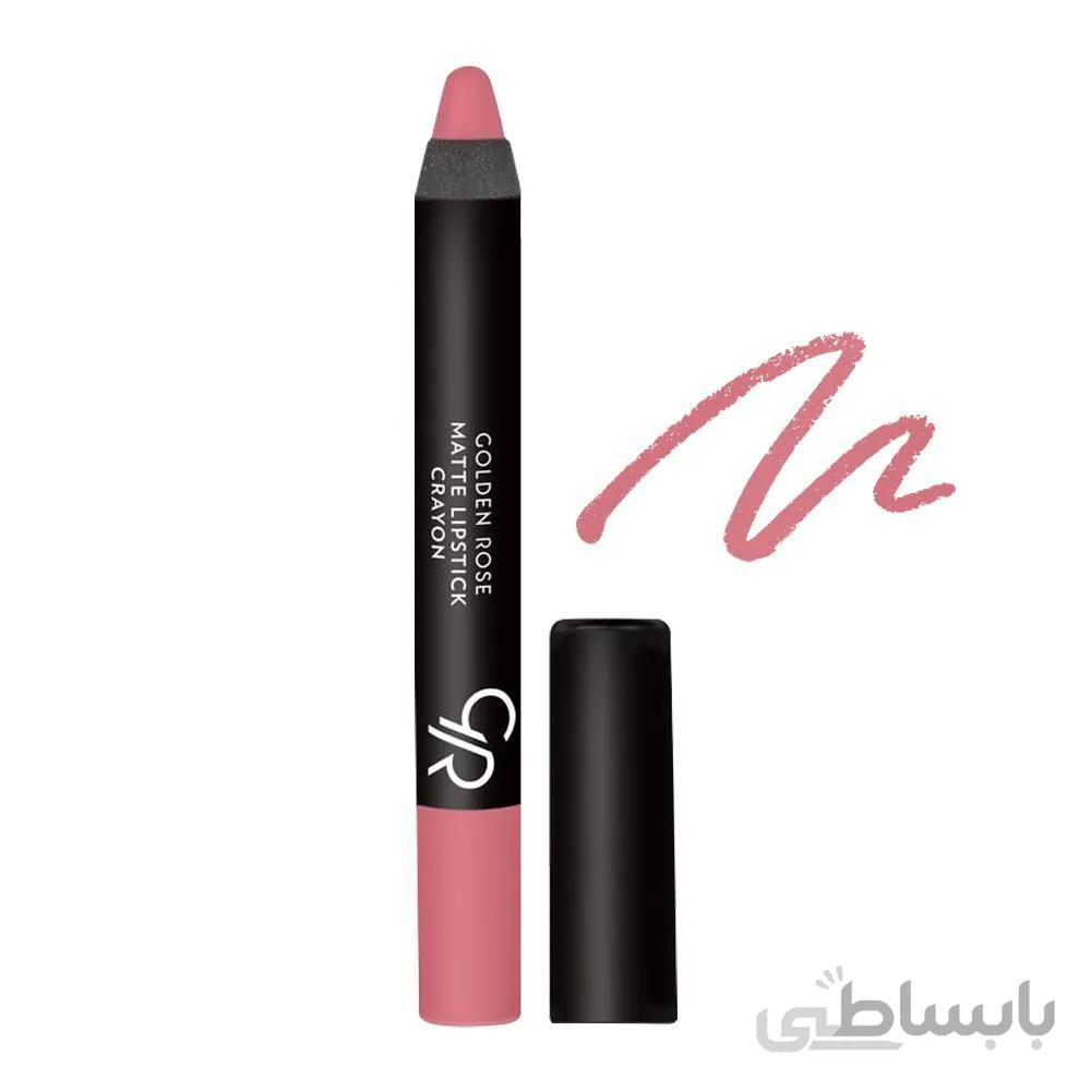 رژ لب مدادی گلدن رز شماره 12 ا Golden Rose Matte Lipstick Crayon No. 12