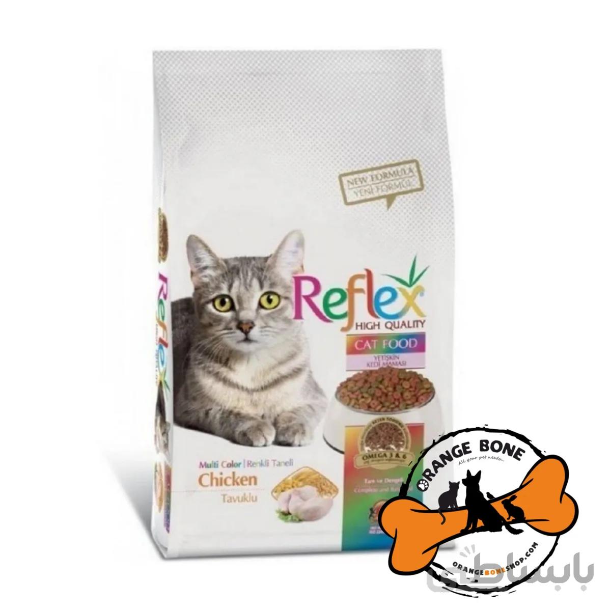 غذای خشک رفلکس مولتی کالر مخصوص گربه بالغ حاوی گوشت مرغ 3 کیلوگرمی ا Reflex Multi Color Adult Cat Chicken 3 kg