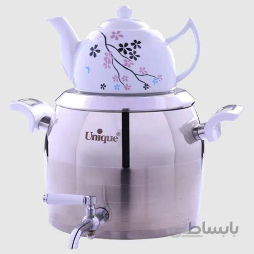 کتری استیل 5 لیتر با قوری چینی طرح ترک یونیک UN-7295